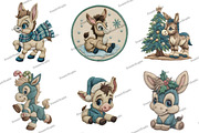 Christmas Funny Donkey Clipart, an Illustration by DreamArtGraphic (Thumbnail 2 of 5)