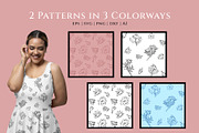 Linocut Daisies Clipart & Patterns, an Object Graphic by Ashley Katrina (Thumbnail 5 of 8)