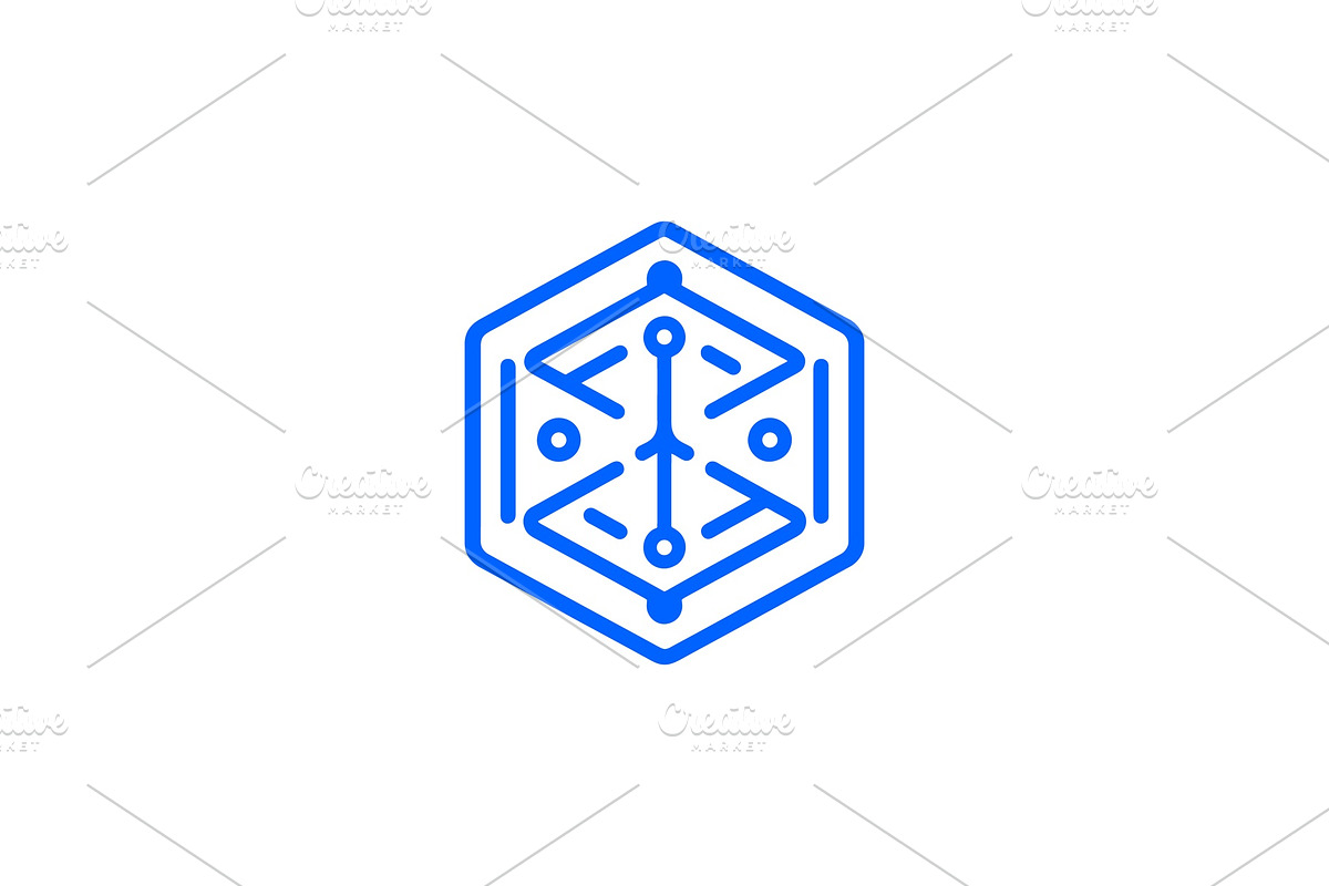 Geometric Hexagon Tech Circuit Logo, a Branding & Logo Template by Vectorium Studio (Photo 1 of 9)