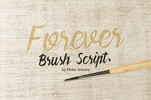 Forever Brush Script, a Script Font by vectalex