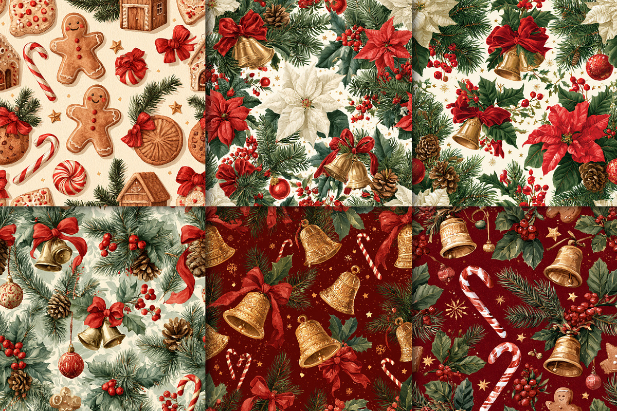Christmas Seamless Pattern, a Pattern Graphic by Black Bird Studio (Photo 3 of 6)