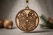 Christmas Gift Box Ornament SVG File, an Object Graphic by Libby Wishes (Thumbnail 2 of 3)