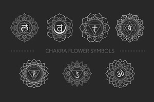 Chakra Animal Flower Symbols Set