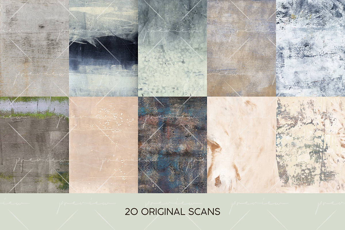 40 Cool Textures, Gelli Scans