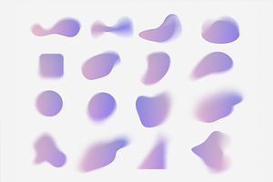 Grainy Mesh Gradient Shapes PNG