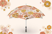 Retro Flowers groovy pattern&clipart, a Background Graphic by Cozy pattern shop (Thumbnail 9 of 10)