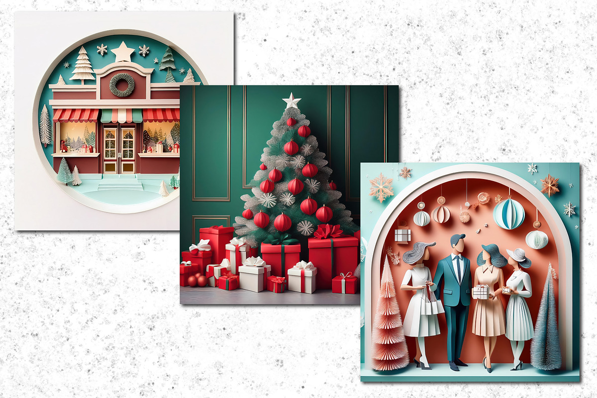 Paper Cutout Christmas Scenes, a Seasonal Illustration by Patterns for Dessert (Photo 3 of 6)
