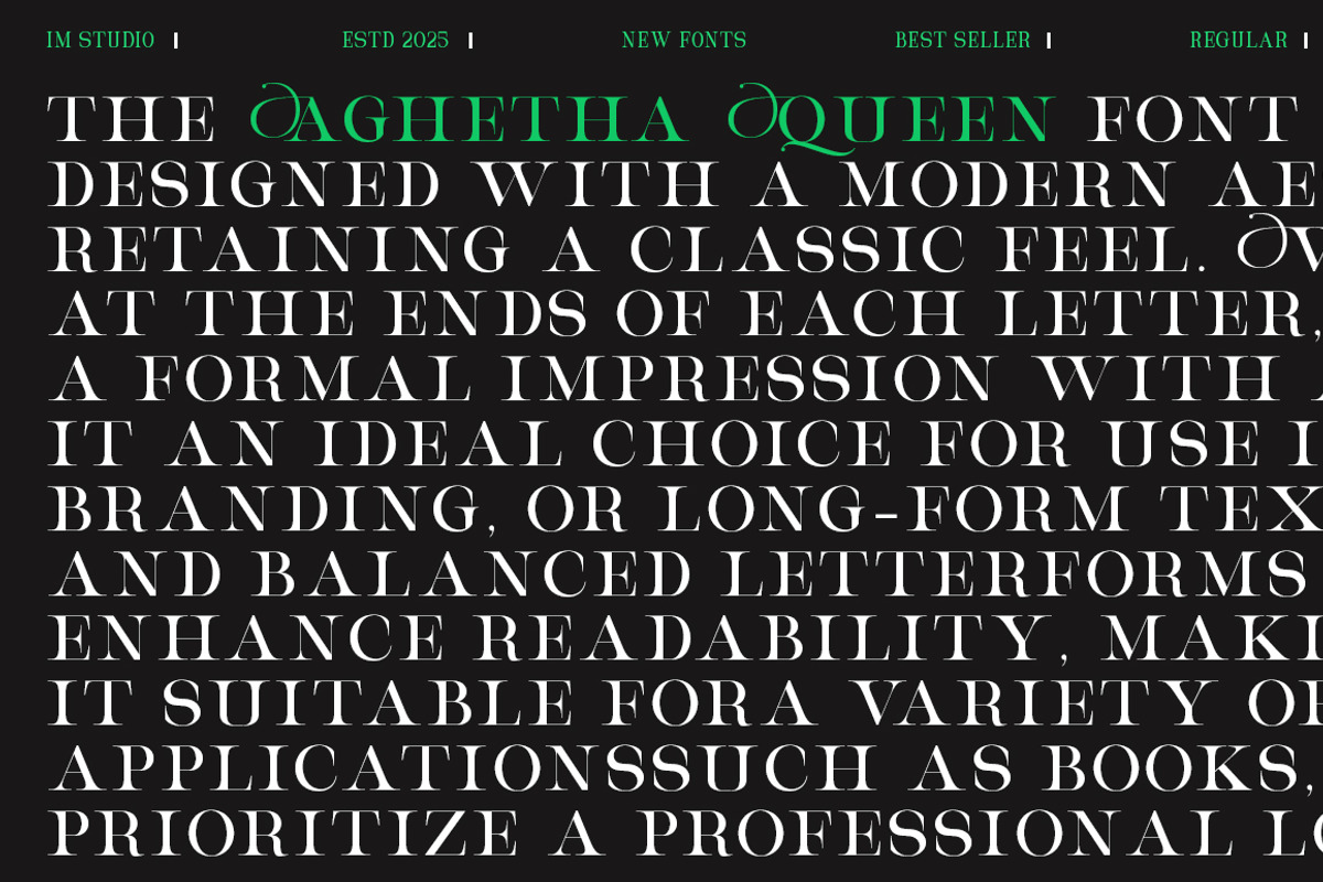 Aghetha Queen, a Serif Font by IM Studio (Photo 7 of 9)