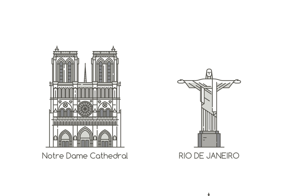 World's Famous Landmarks, an Illustration by eucalyp (Photo 7 of 9)