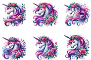 Floral Unicorn Clipart, Floral Clipa, an Illustration by DreamArtGraphic (Thumbnail 4 of 5)