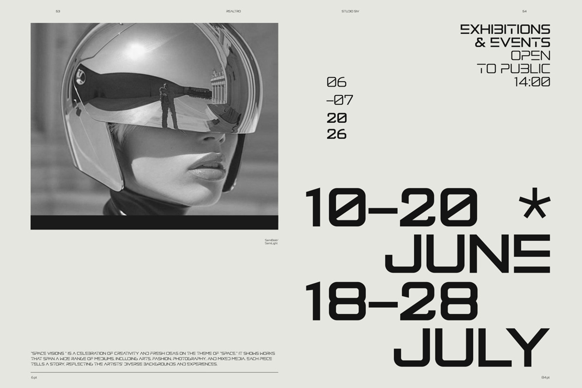 Realtro - Modern Font Family 8Styles, a Sans Serif Font by Studio Siv (Photo 8 of 12)