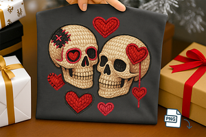 Faux Crochet Skulls PNG Spooky, an Object Illustration by Craftsbeefy