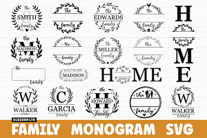 Family Name Monogram SVG Bundle