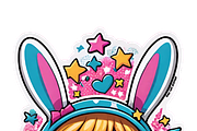 Cyberpunk Rabbit Stickers PNG & JPG, an Object Graphic by ETARA by Mea Hau (Thumbnail 7 of 14)