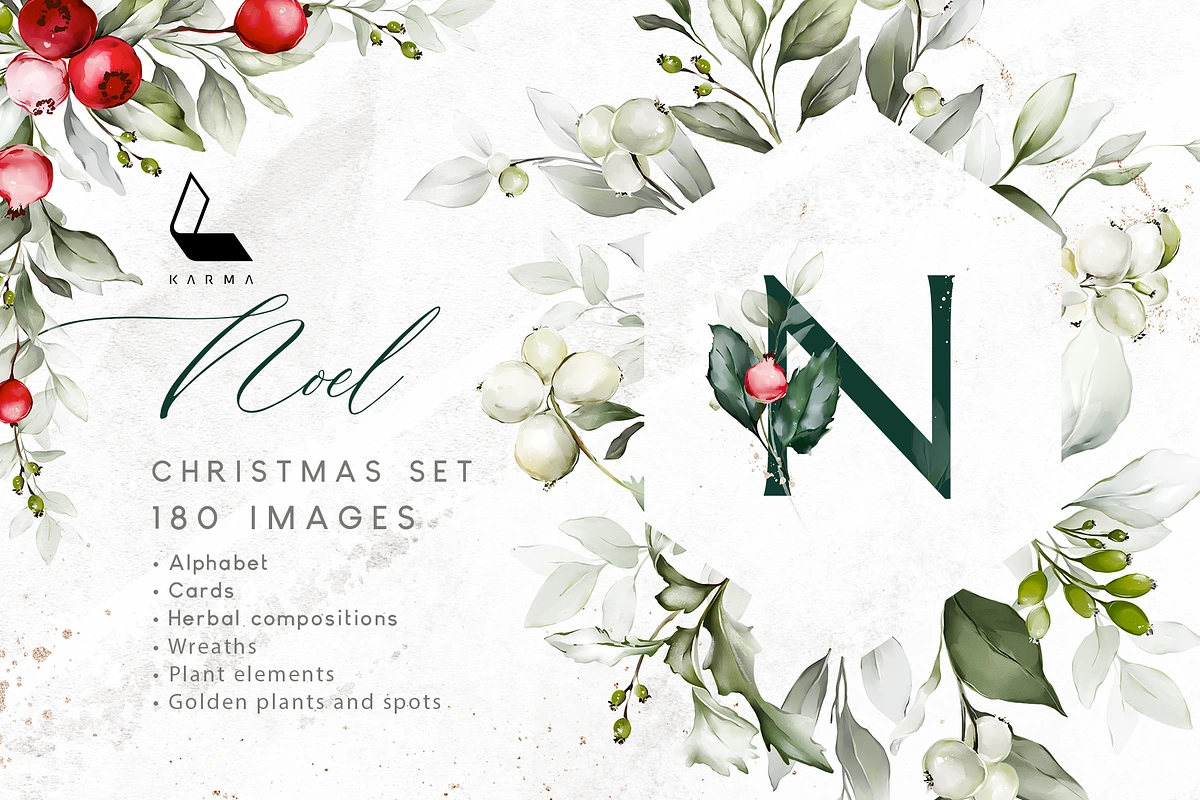 Nordic Noel | 8 in one, a Decorative Illustration by Karma (Photo 2 of 9)