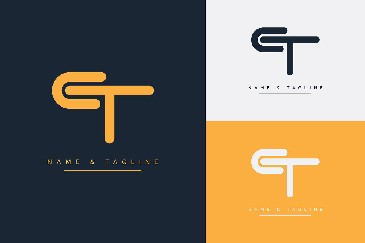 Initial letters monogram logo CT, a Branding & Logo Template by Aleesher