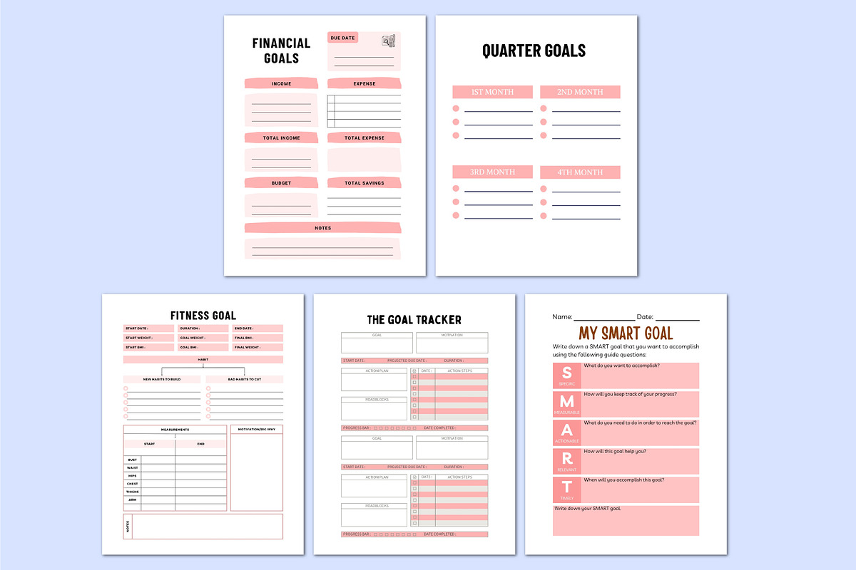 Personal Growth Goal Planner, a Stationery Template by Shumaya (Photo 3 of 4)