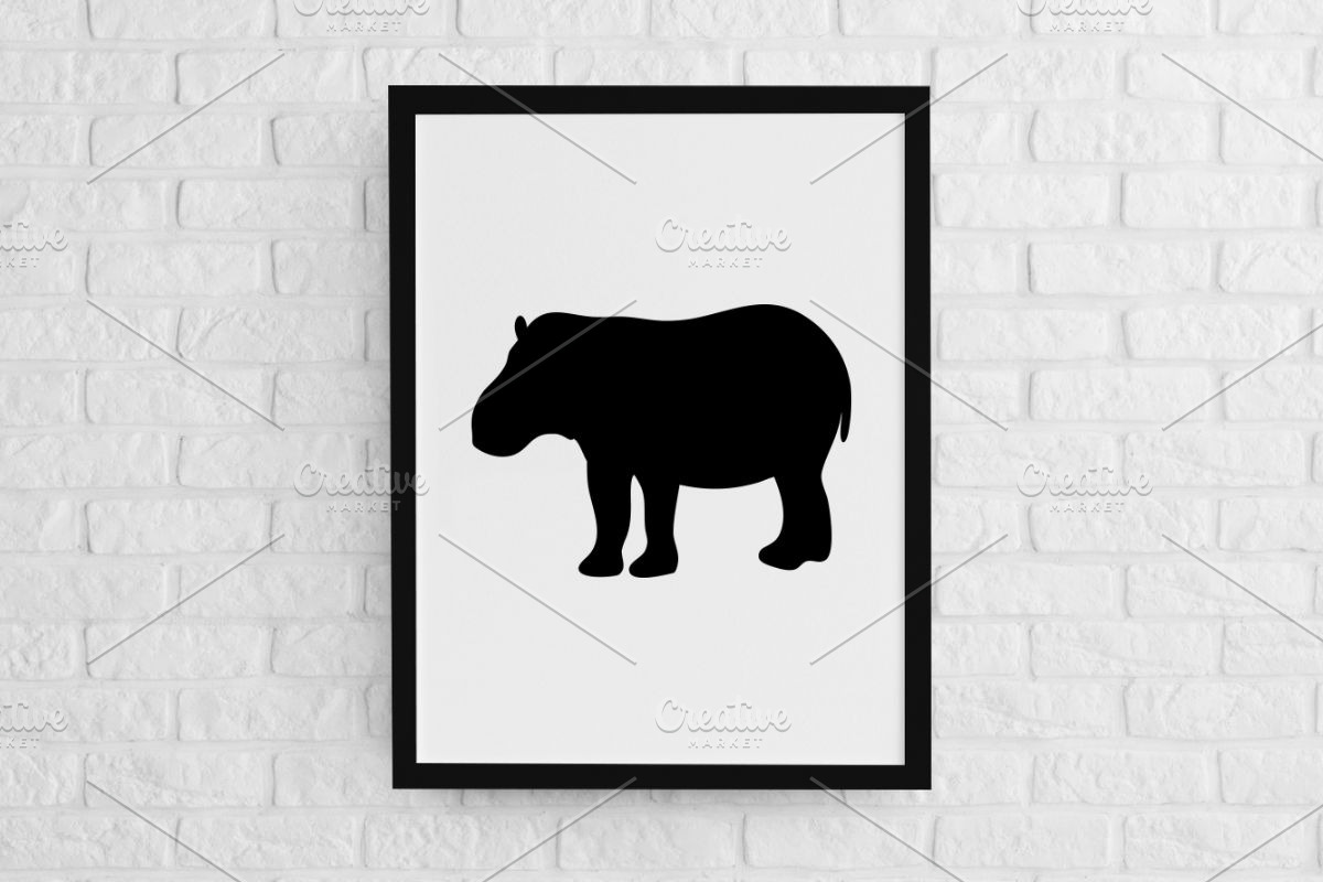 Hippo Silhouette SVG, an Animal Illustration by newminddesign (Photo 2 of 3)