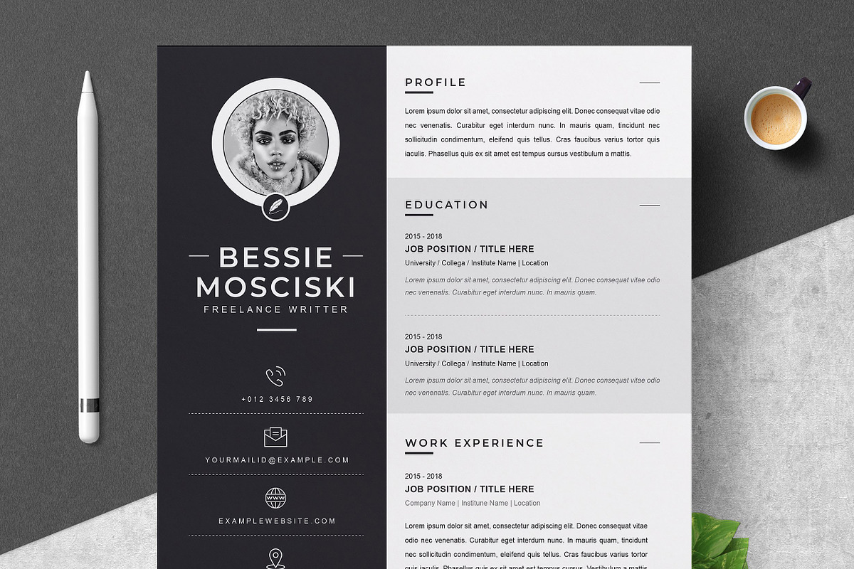 Resume/CV Bundle | 200+ for $29, a Resume Template by ResumeInventor (Photo 5 of 207)