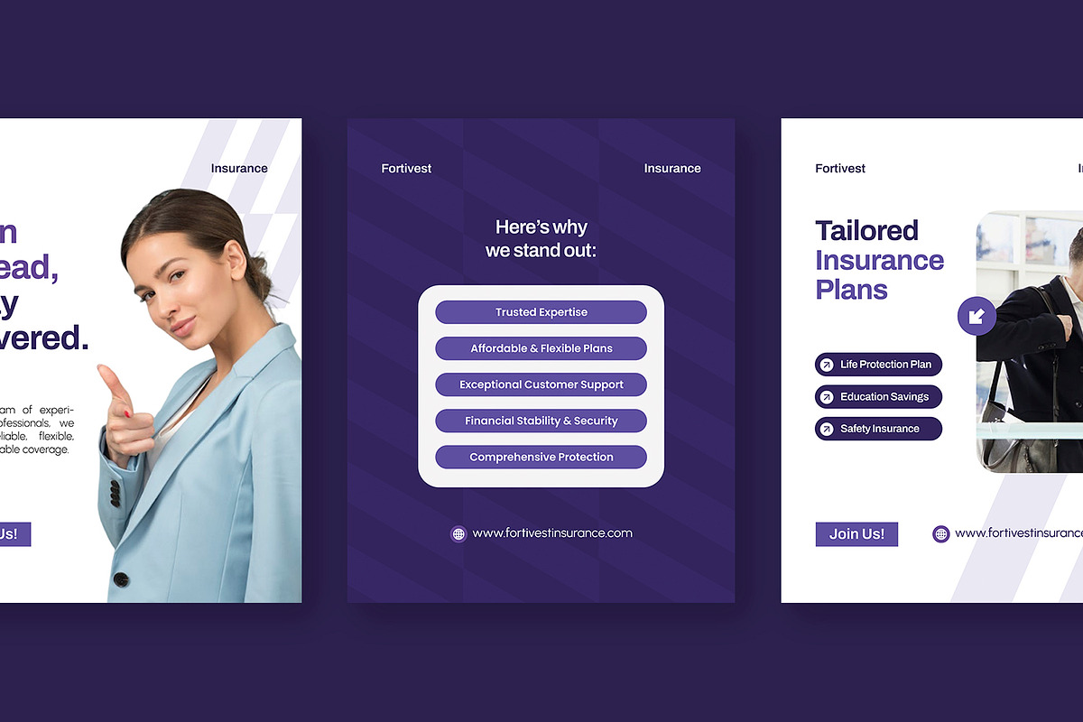 Fortivest Insurance - Instagram Post, a Social Media Template by Esensifiksi.studio (Photo 3 of 3)