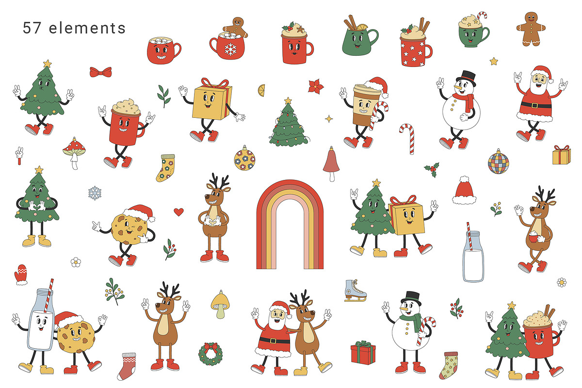 Groovy Christmas Collection, a Seasonal Illustration by yarynabo (Photo 2 of 9)