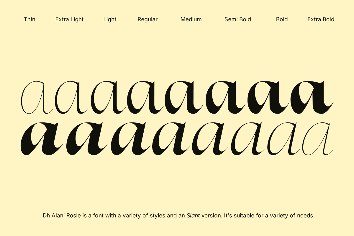 Dh Alani Rosle - 16 Branding Family, a Serif Font by Dharmas Foundry (Photo 3 of 15)