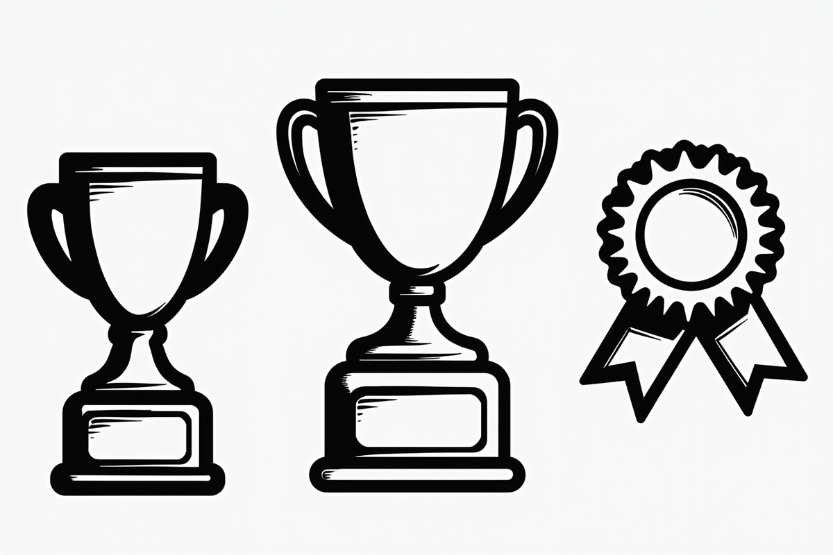 Trophy Cup and Medal Icon Set, an Illustration by Designs_River (Photo 6 of 7)