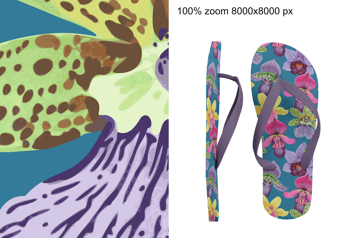 Crazy orchids. Vector patterns., a Pattern Graphic by Robusta (Photo 11 of 17)