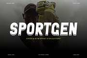 Sportgen - Gym Sport Display Font, a Sans Serif Font by QR Design Studio (Thumbnail 1 of 6)