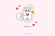 Cat in Love | Clipart & Patterns, an Animal Illustration by TaniCreatures (Thumbnail 9 of 9)