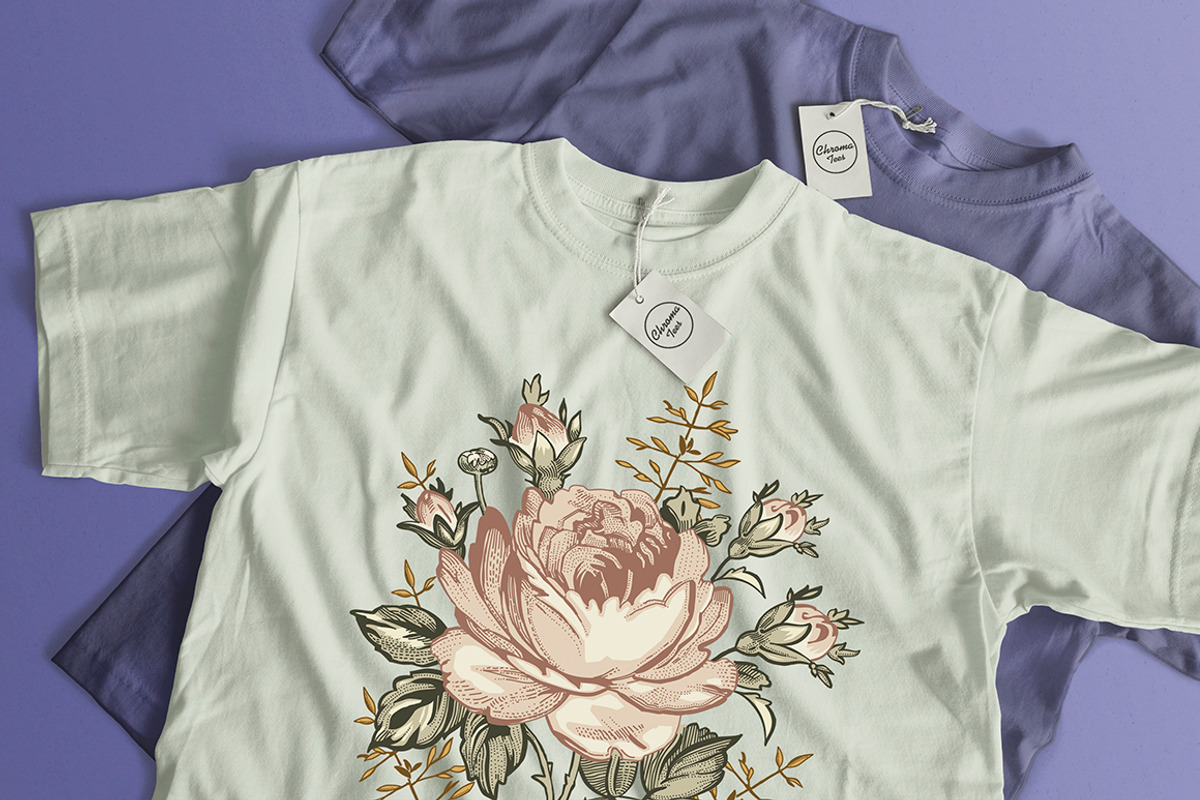 Set Seamless Flowers Roses Hibiscus, a Pattern Graphic by Vintage (Photo 12 of 13)