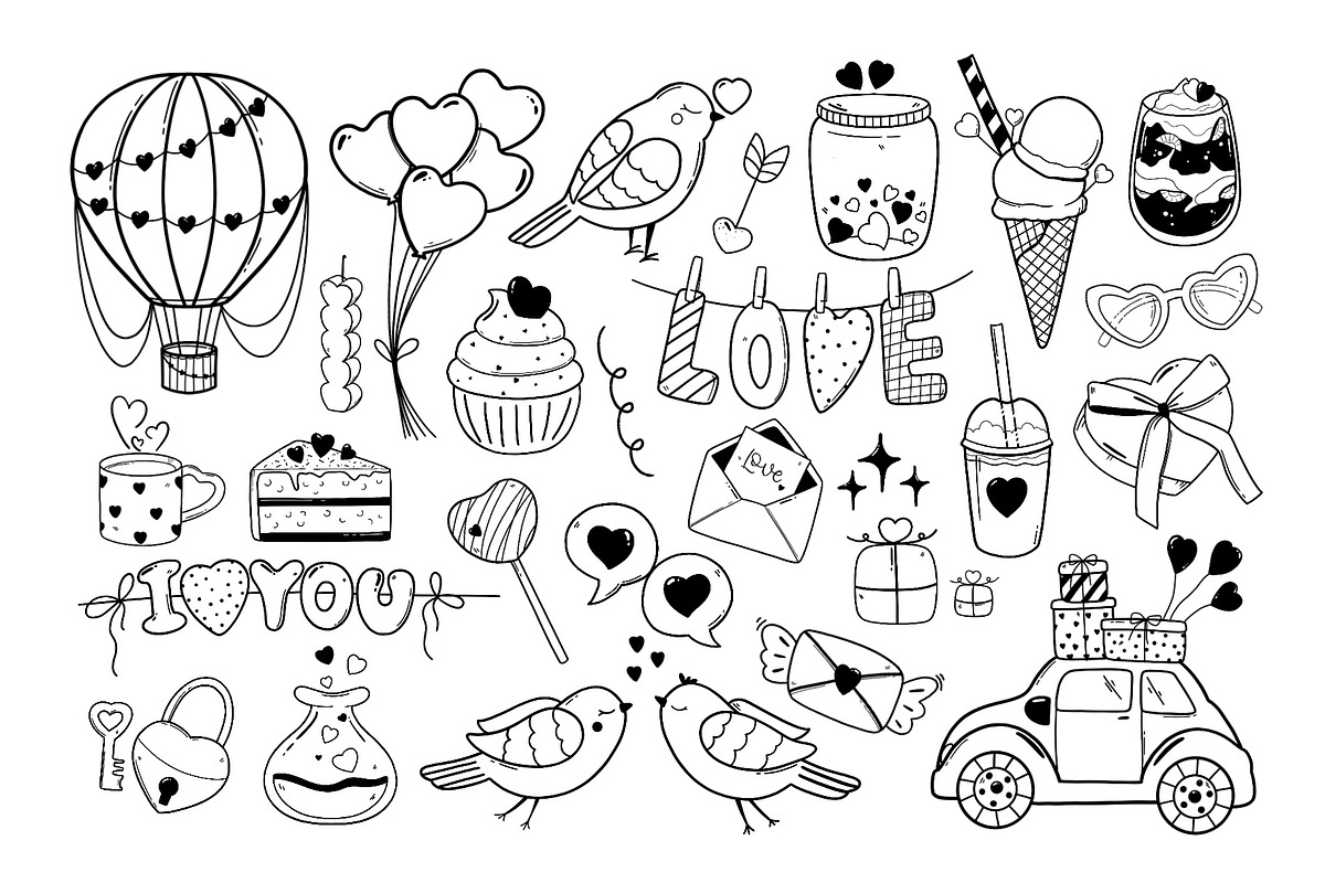 Valentine’s Day Romantic Line Art, an Object Graphic by ArtGiftsStudio (Photo 3 of 5)