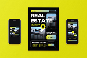 Clean Gradient Real Estate Flyer Set, a Flyer Template by Aiyari Graphic