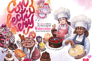 Confectionery watercolor collection, a Food Illustration by Ekaterina Glazkova (Thumbnail 1 of 8)