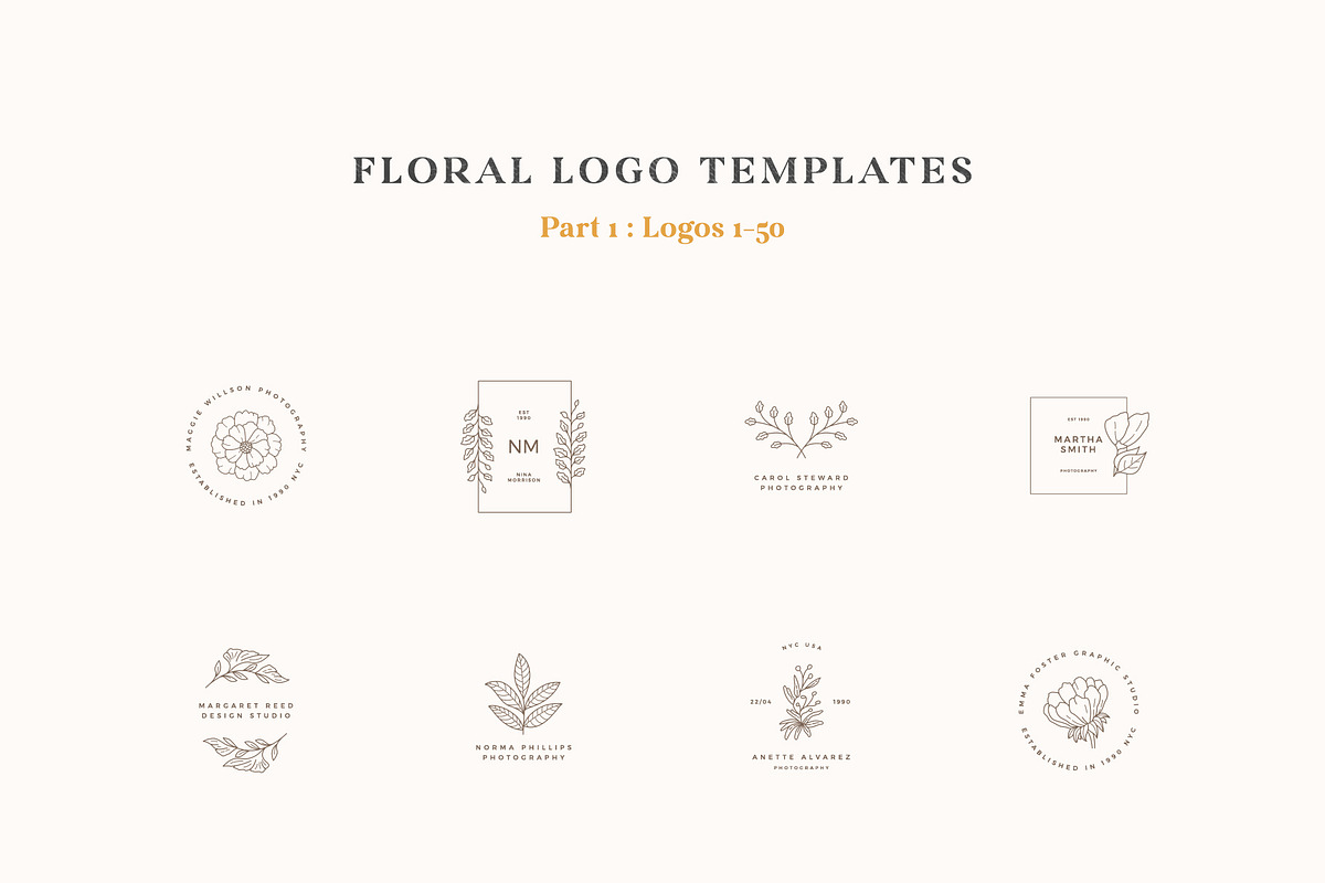 100 Floral Logo Templates, a Branding & Logo Template by AlienValley (Photo 8 of 9)