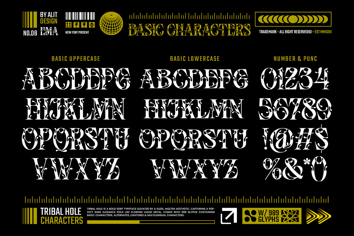 Tribal Hole Typeface, a Serif Font by alit design (Photo 7 of 20)