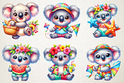 Cute Summer Koala PNG Clipart, a Seasonal Illustration by RobertsArt (Thumbnail 2 of 5)