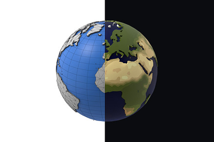 Earth low poly simple design cartoon