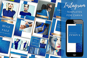 Blue Instagram Pack for Canva