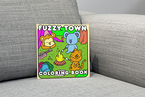 Fuzzy Town Coloring Book Printable, an Animal Illustration by Image for Sale
