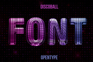 Discoball Font, a Font by Handmadefont