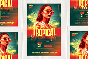 Tropical Poster Template, a Print Template by Rome B Creation