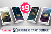 Unique 50 Business Card Bundle, a Business Card Template by M6 Gallery (Thumbnail 1 of 151)