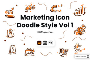 Marketing Icon Doodle Style Vol 1, an Object Graphic by SLAB! Design