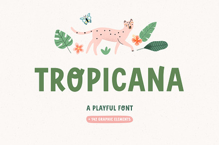 TROPICANA | Playful font, a Font by AngelinaKovel