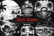 10 Bundle Dark Art Sunset Vibes Sea, an Illustration by Morspective (Thumbnail 1 of 7)