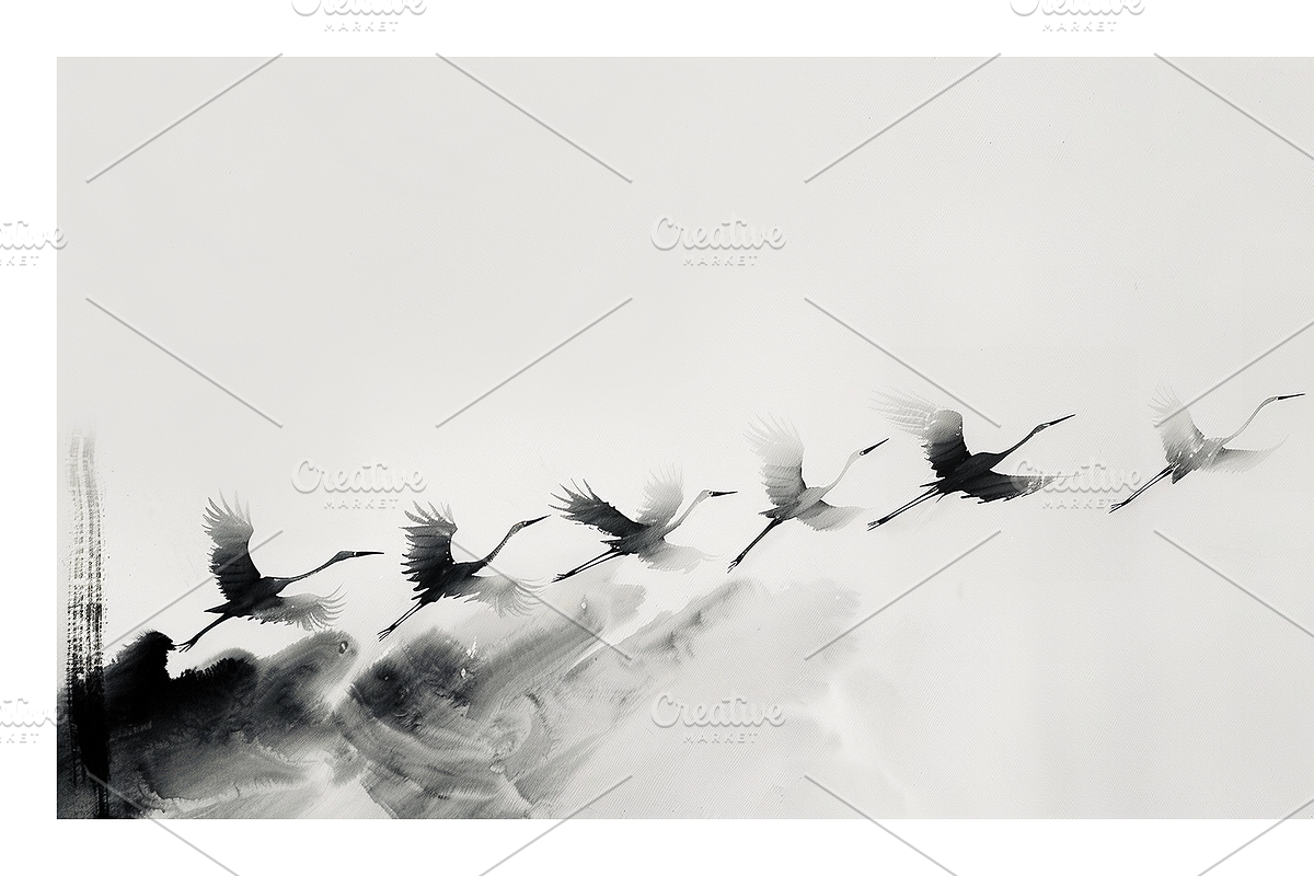 Gret Collection · Egrets in Flight, an Animal Illustration by milatovar (Photo 6 of 17)