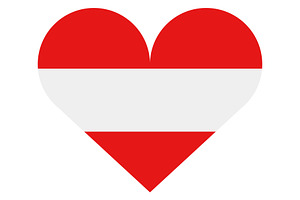 Austria flag in the shape of a heart, an Illustration by Mark1987