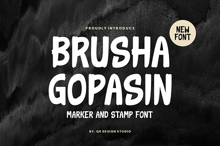 Brusha Gopasin - Stamp & Marker Font, a Handwritten Font by QR Design Studio