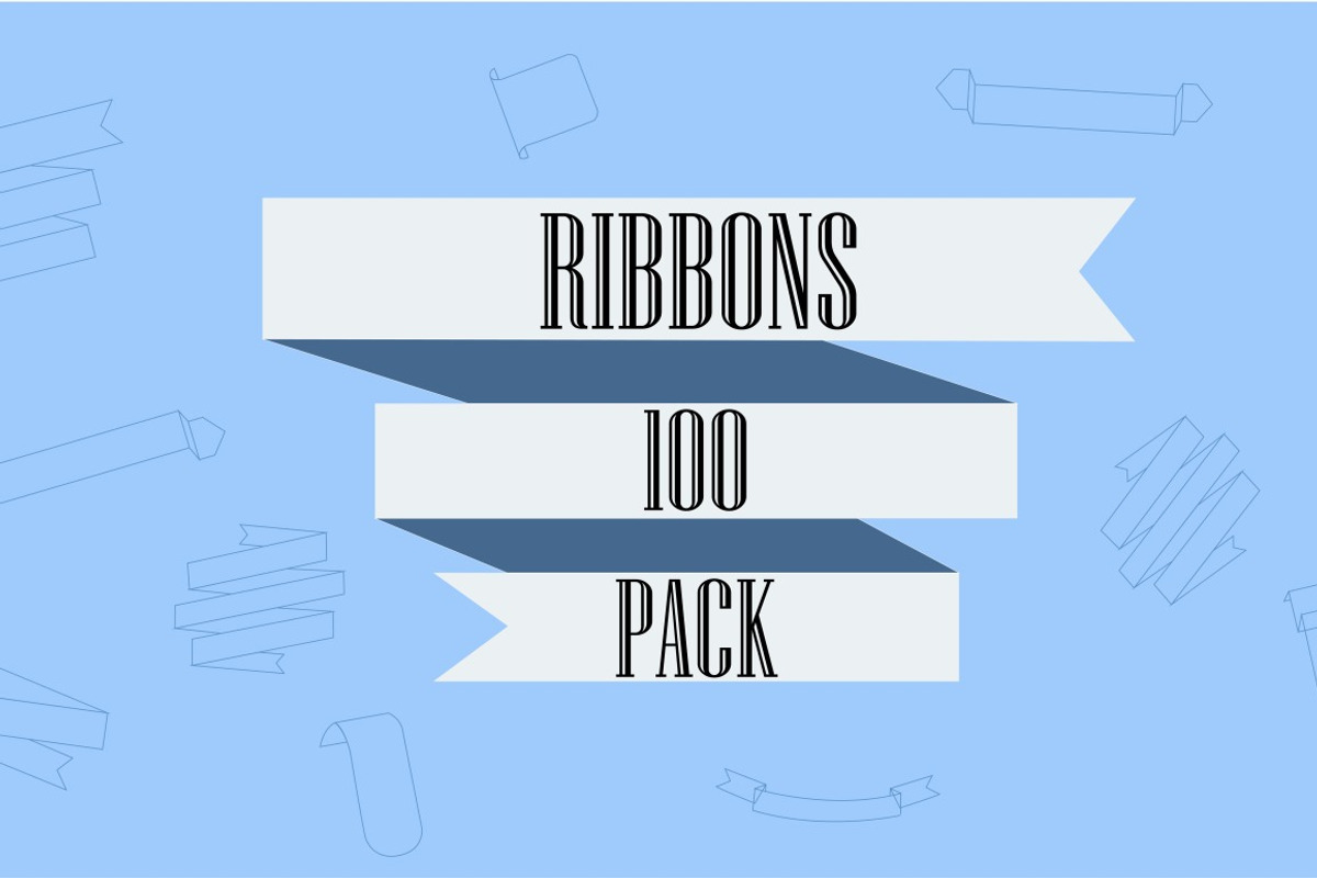 Vector 100 Ribbons Pack, an Object Graphic by GFXZ Designs (Photo 1 of 2)